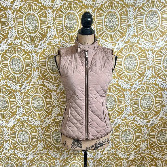 Zara Woman Quilted Full Zip High Neck Vest in Beige Tan SOLD OUT Size S - Picture 4 of 11